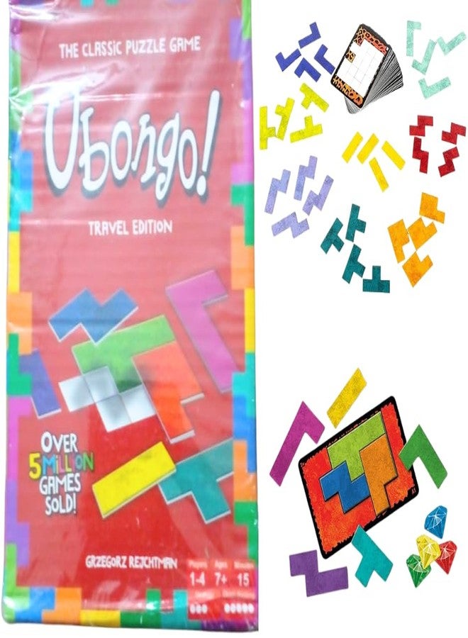 MPS My Party Suppliers 1pack Ubongo- Travel Edition Card Game, Classic Puzzle Game, Card Games to Play with Family, Ubongo Puzzle Game 1-4 Players, Families Fun Board Games, Board Games - Image 1